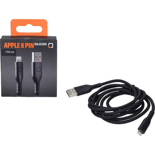 USB-A naar Apple 8-pin siliconen oplaadkabel Optiline 150 cm