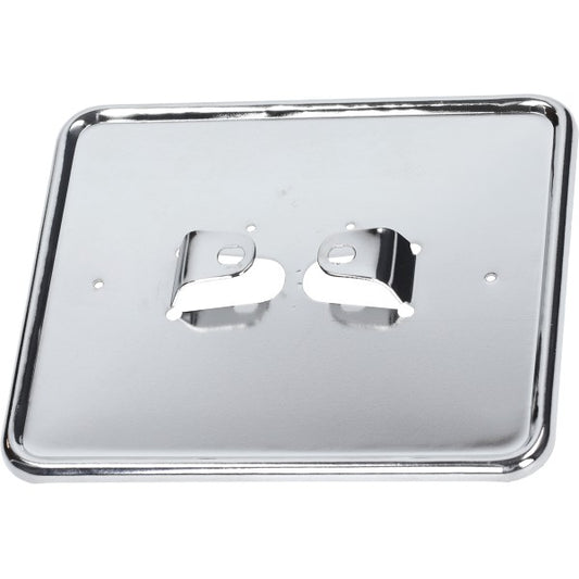 Metalen kentekenplaathouder liggend chroom 14,5x12,5 cm