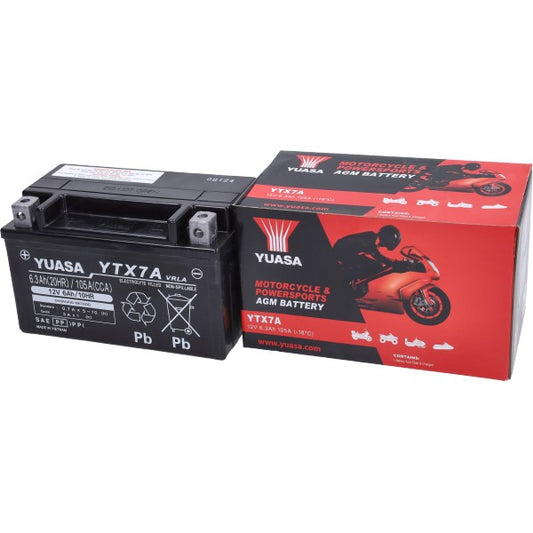 Yuasa YTX7A-BS scooteraccu SLA/GEL voor Peugeot, Kymco, Sym 4T