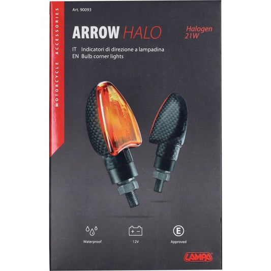 Lampa Knipperlicht Arrow Halo Carbon 12V E-keur 90093