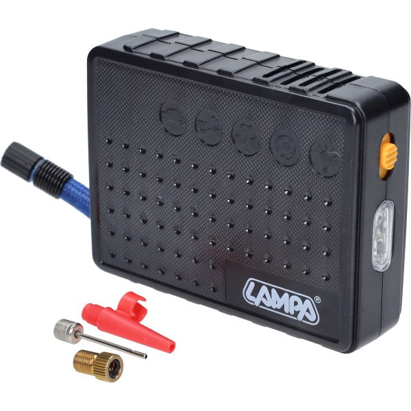 Mini luchtcompressor Lampa 72149 met LED-zaklamp 120 psi / 8 bar