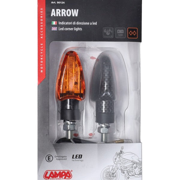 LED knipperlichtset Lampa pijl carbon universeel 90124