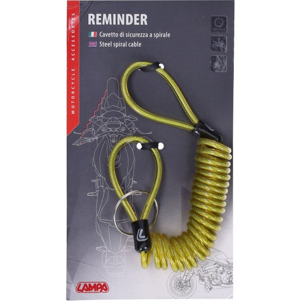 Schijfremslot herinneringskabel Lampa geel 150 cm Ø 4 mm