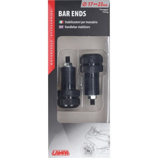 Stuurbalansgewicht set aluminium 17-23 mm zwart Lampa 90639