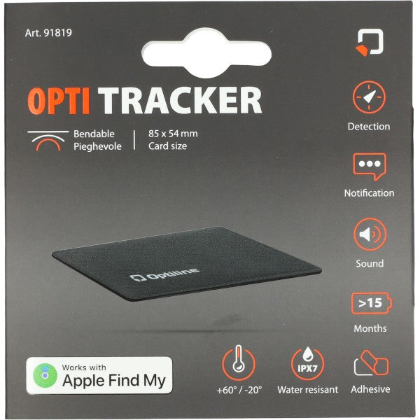 Find My tracker Opti Tracker Flex 85x54x3 mm zwart
