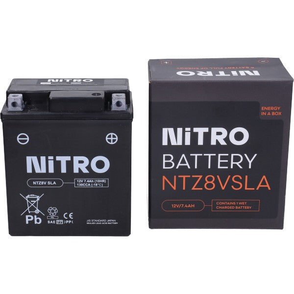 YTZ8V/NTZ8V accu Nitro SLA/GEL voor PCX 125 i en X-MAX 400cc