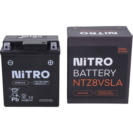 YTZ8V/NTZ8V accu Nitro SLA/GEL voor PCX 125 i en X-MAX 400cc