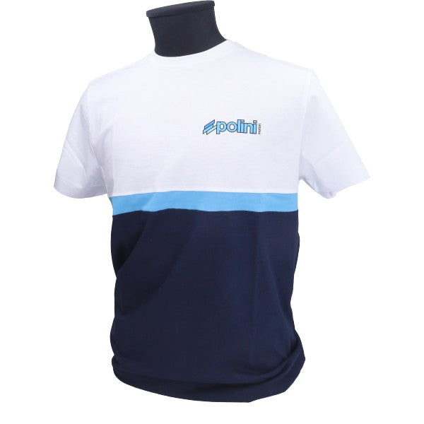 Polini T-shirt wit/blauw maat M 098.2679/M