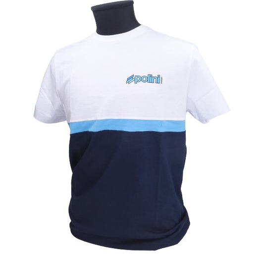Polini T-shirt wit/blauw maat M 098.2679/M