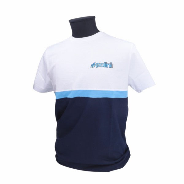 Polini T-shirt wit/blauw L 098.2679/L