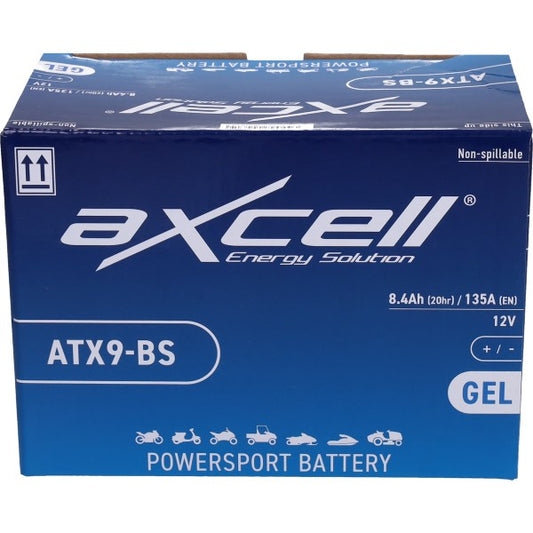 Accu Axcell ATX9-BS/YTX9-BS SLA/GEL voor scooter