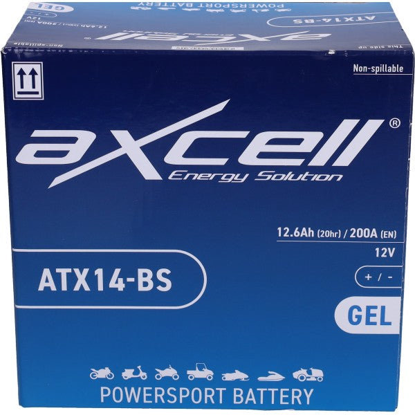 ATX14-BS/YTX14-BS accu Axcell SLA/GEL 150x87x145 mm