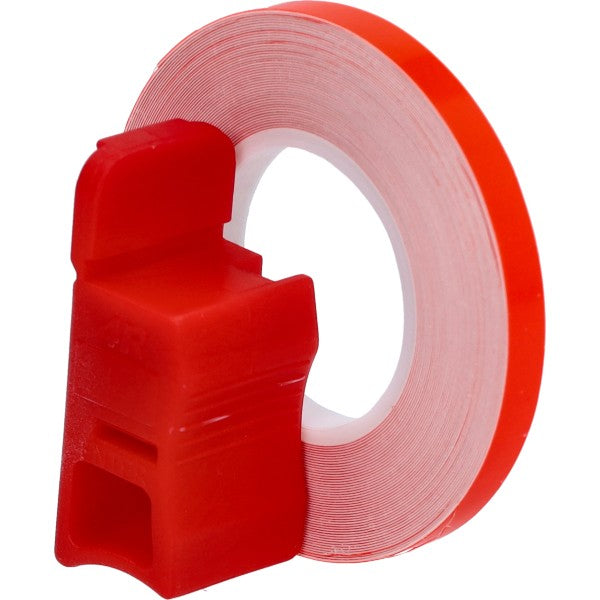 Velgstriping universeel fluorescerend rood 6 meter met applicator