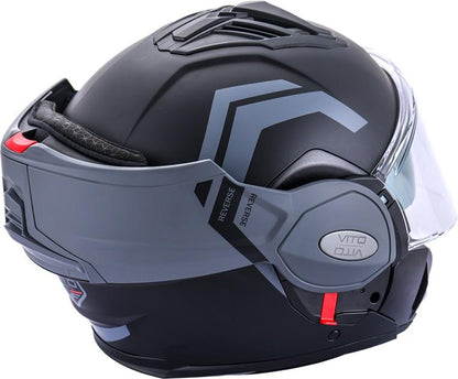 Vito Systeemhelm Reverse Mat Zwart/Grijs Alle maten
