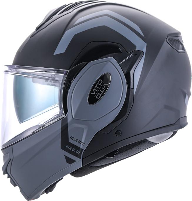 Vito Systeemhelm Reverse Mat Zwart/Grijs Alle maten