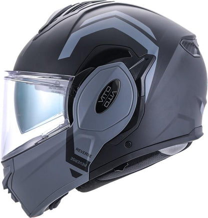 Vito Systeemhelm Reverse Mat Zwart/Grijs Alle maten