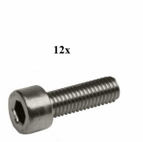 Inbusbout M6x40 mm RVS - 12 stuks