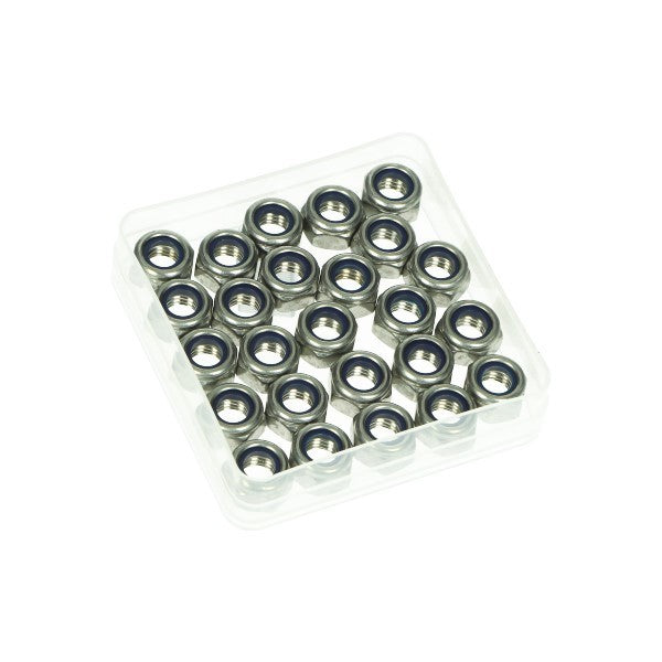 Zelfborgende RVS moeren M8 - 25 stuks