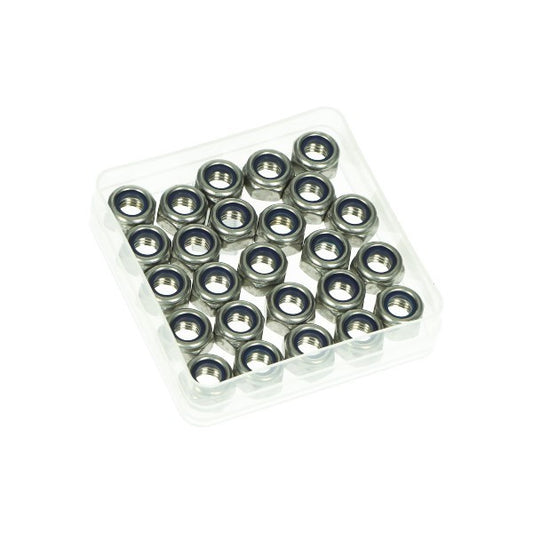 Zelfborgende RVS moeren M8 - 25 stuks