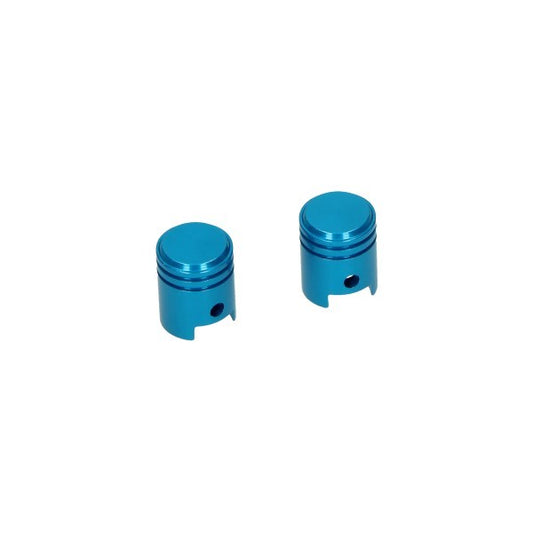 Ventieldopset DMP zuigermodel aluminium blauw, 2 stuks