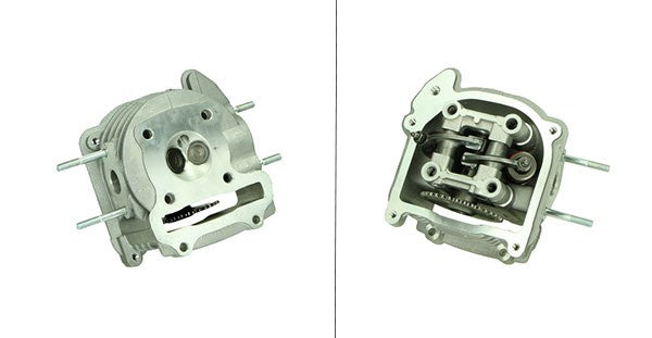 Cilinderkop compleet GY6 4T lange klep 69,5 mm met nokkenas en tuimelaar