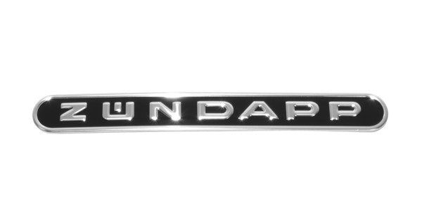 Sticker Woord [Zundapp] Langwerpig Alu/zwart