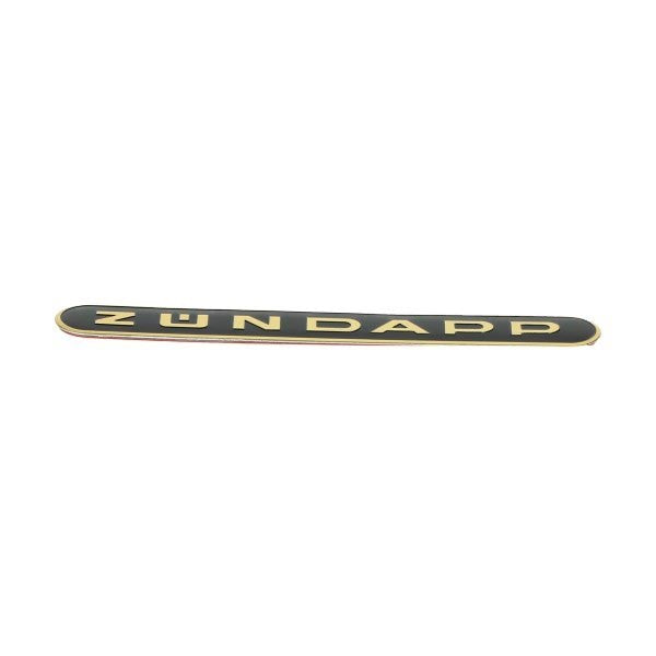 Sticker Woord [Zundapp] Langwerpig Zwart/goud Metaal