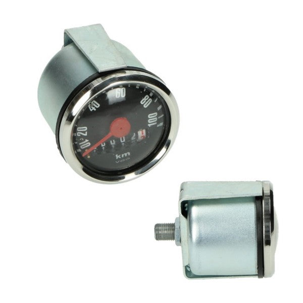 Km Tellerklok 100KM/U 48mm Zwart Hercules, Maxi, Simson, Camino, Kreidler, Puch, Zundapp
