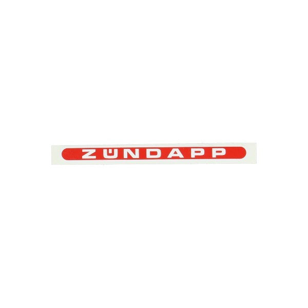 Sticker Woord [Zundapp] Langwerpig Rood/wit