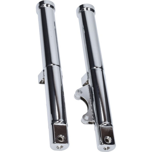 Buitenpootset Voorvork Kompleet met Bussen en Keerring Links/rechts Chroom Zund Nt Mod. 529/530, Zundapp 530-12.618/617S