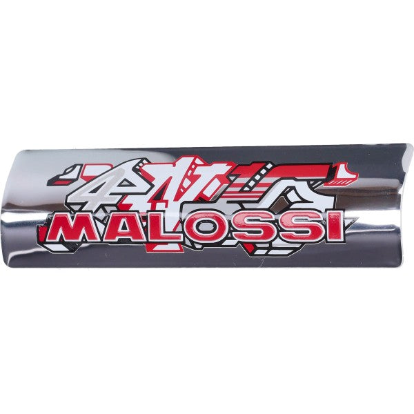 Malossi uitlaat embleem aluminium 35x119 mm chroom 3314869B