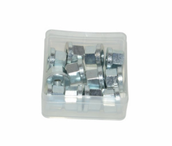 Flensmoer M10x1 met kraag - 12 stuks