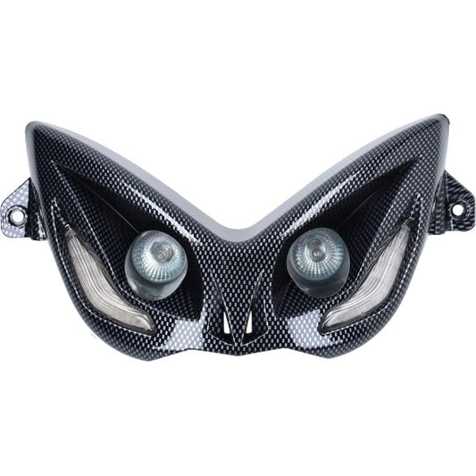 Koplamp DMP Halogeen met LED Knipperlichten Carbon Aerox 2T, Mbk Nitro