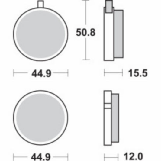 Remblokset Sbs Rond voor FS1, Rd-m 500HF