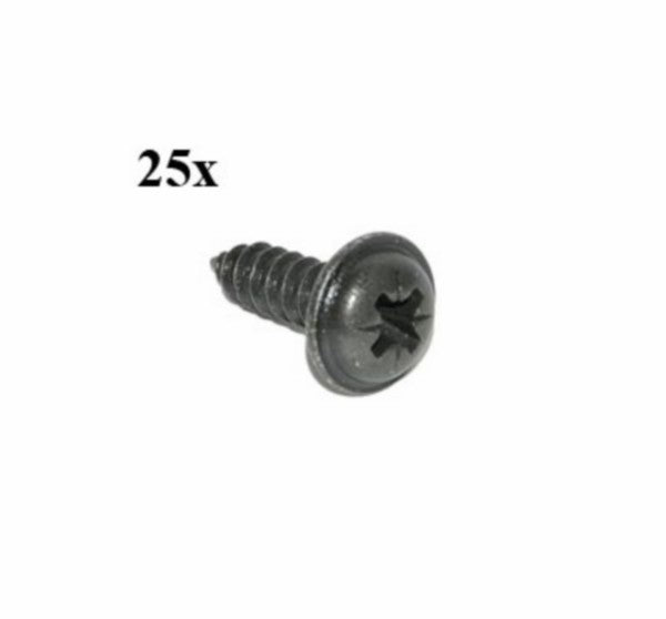 Parker beplating 6,3x25 mm zwart - 25 stuks