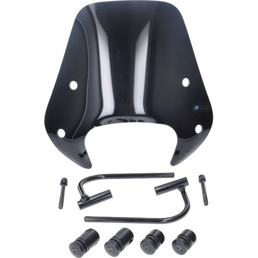 Windscherm Regia met Bevestigingsset Laag (Made In EU) voor 72085 30cm Zwart Glans ZIP2000