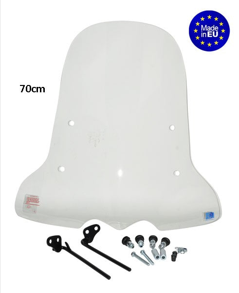 Windscherm hoog Kymco VP50 Regia 70cm helder met set