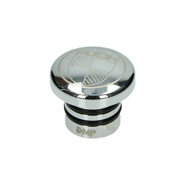 Benzinetankdop DMP Rvs Rond + Logo 30mm Puch Maxi