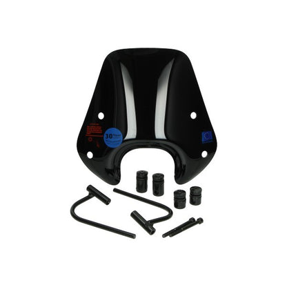 Windscherm Regia Laag 30cm Zwart Glans – Piaggio Zip (incl. bevestigingsset, Made in EU)