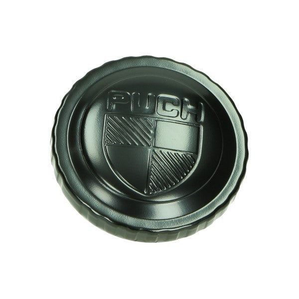 Benzinetankdop Bajonet met Logo 30mm Zwart Puch, Puch Maxi
