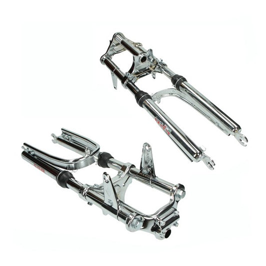 Voorvork EBR Kort Breed + Versterkte Stabilisator Compleet Chroom Puch Maxi