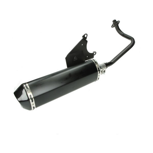 Uitlaat Jamarcol Ovaal EURO-2 (Model Akrapovic) Zwart/zwart Lx 4T-2V, Zip 4T 2v