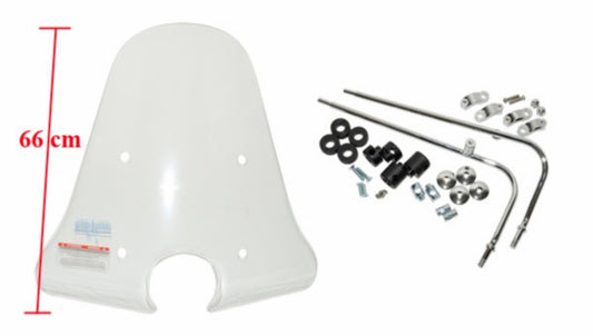Windscherm Piaggio Origineel Hoog + Bevestigingsset 66cm Lxv 624845