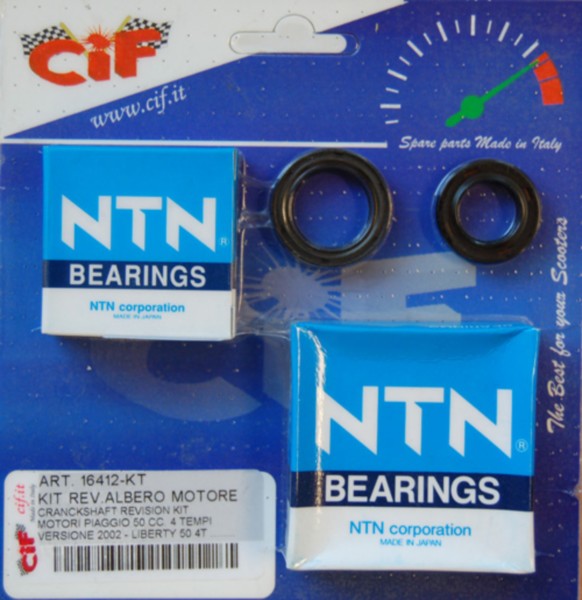 Lager+keerringset Cif Krukas 2000-2005 Sco Piaggio 4T, Liberty 4T, Zip 4T