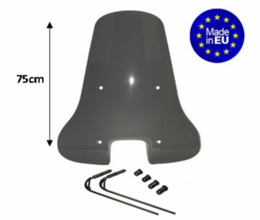Windscherm Regia met Bevestigingsset Hoog (Made In EU) 75cm Smoke Vespa S