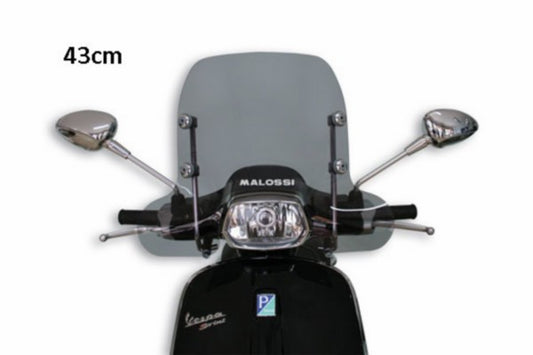 Windscherm Malossi met Bevestigingsset 43cm Smoke Sprint 4516342
