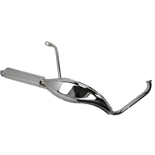 Uitlaat Tecno Hoog Fish 28mm Chroom Tomos, A3, A35