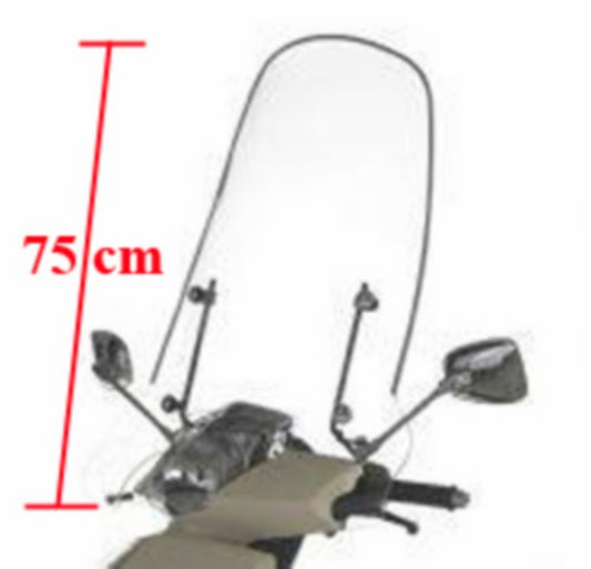 Windscherm Peugeot Origineel met Bevestigingsset Hoog 75cm Helder Viva VA2008 PG530-VIV-00L