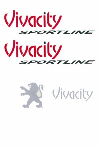 Stickerset Zwart/rood Viva Sportline