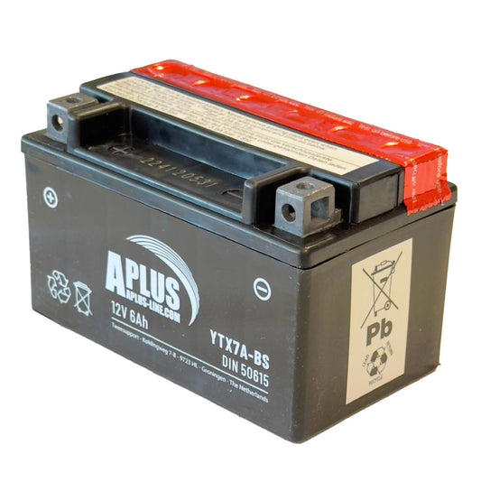 Accu Aplus YTX7A-BS / DTX7A-BS / CTX7A-BS 12V 6Ah – Chinese scooter / Kymco / SYM / Peugeot / Yamaha / Suzuki